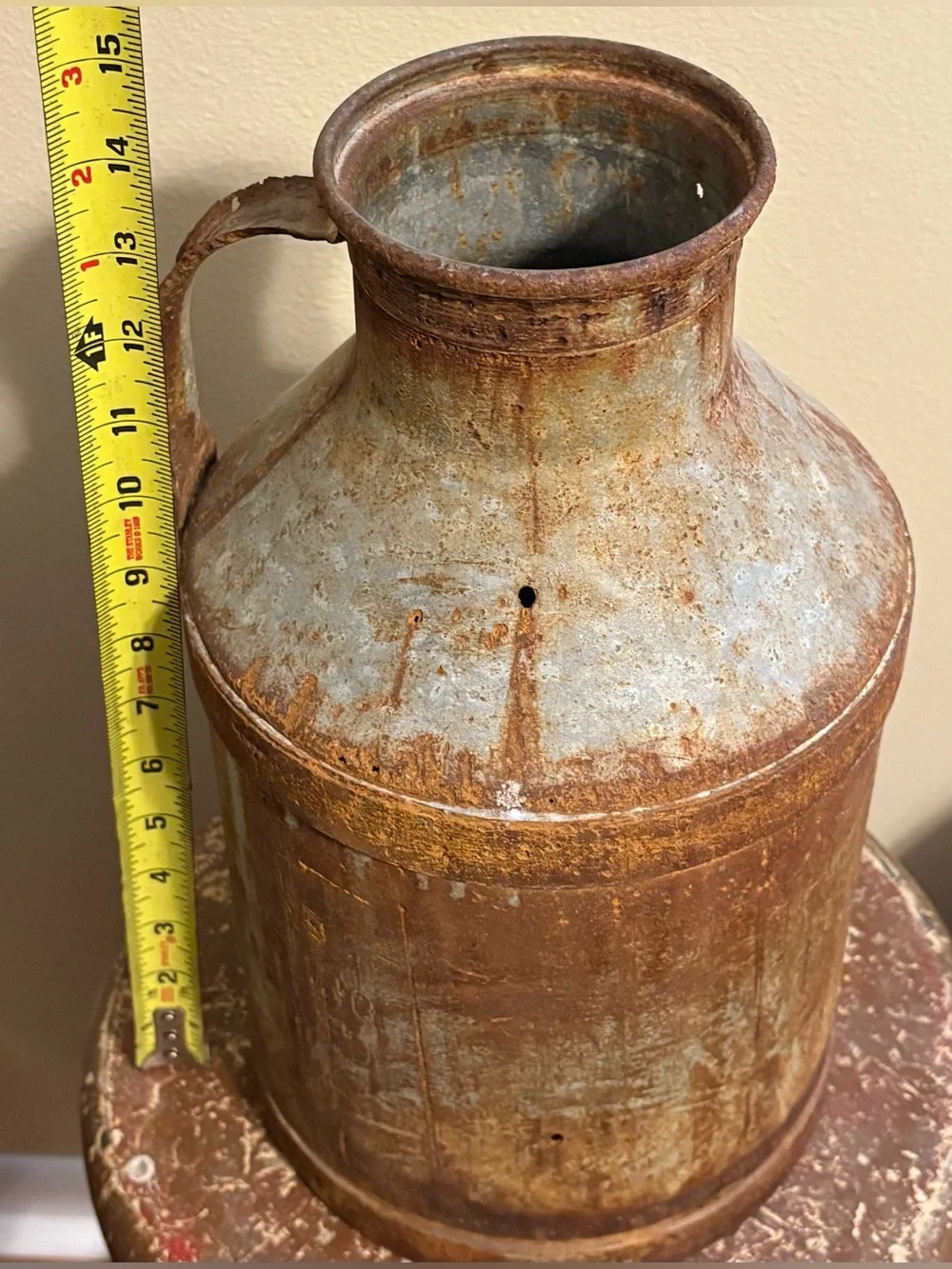 Vintage Antique Milk Can Jug 8 Quarts
